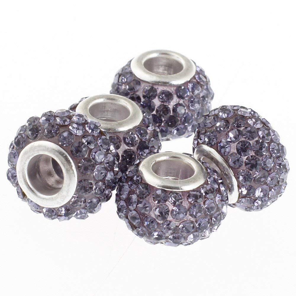 1482 Big Hole Czech Crystal Large Slide Beads fit European Charm Bracelet